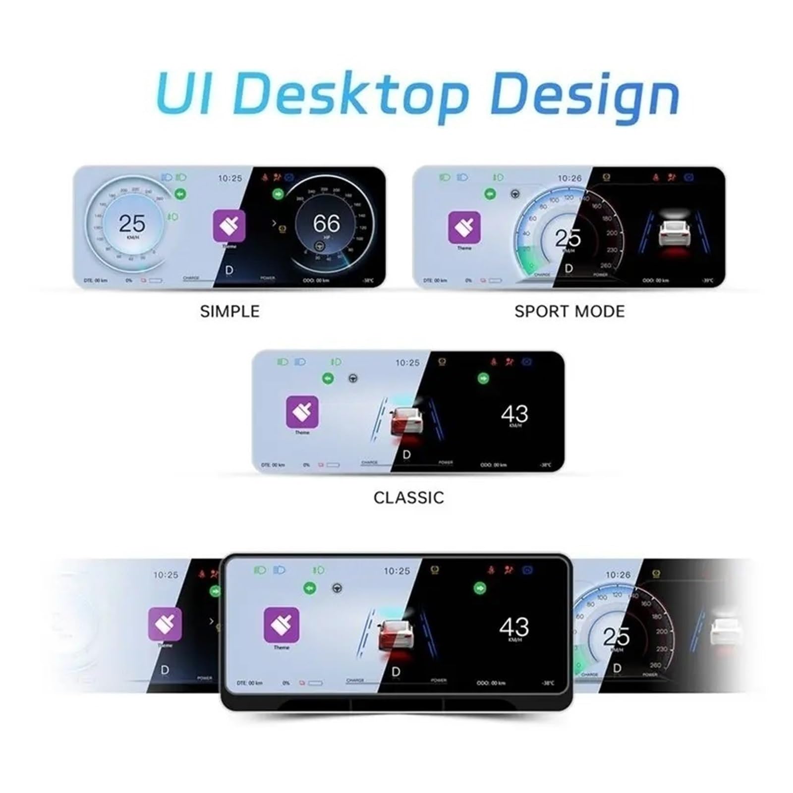 AEA6-Head-Up-Display kompatibel mit Tesla Model 3/Y, 9-Zoll-Bildschirm HUD Android Auto Car Board Instrumentenzubehör