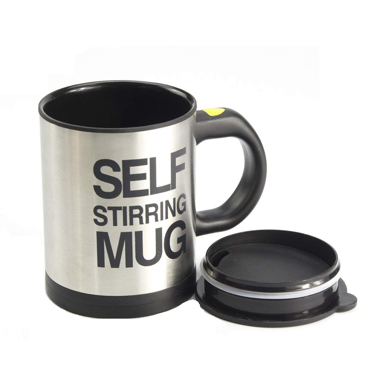 400 ML Auto Mixing Coffee Tea Cup Stainless Plain Lazy Self Stirring Novelty Mug Black