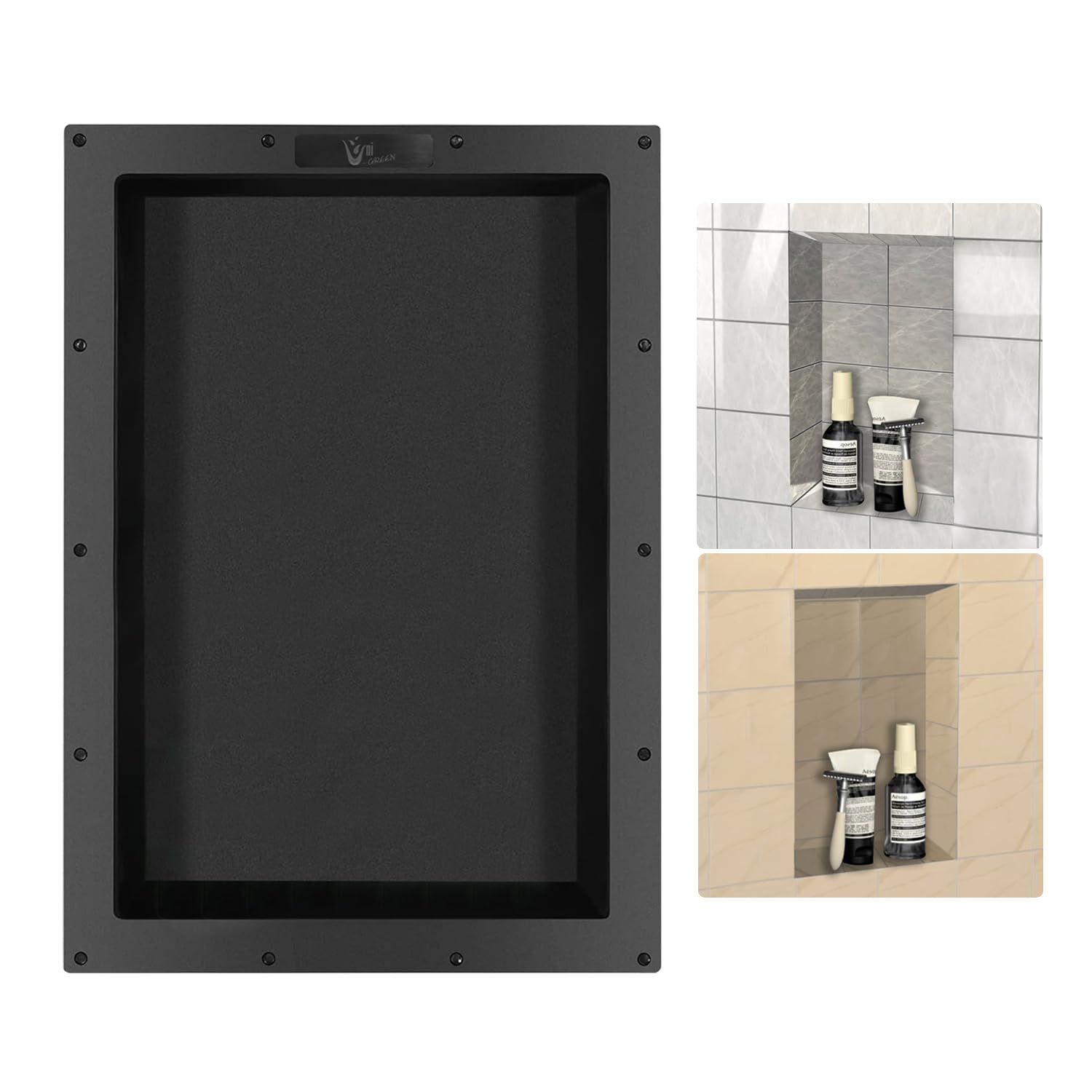 Uni-Green Ready Tile Shower Niche Shelf 17"X25"X4"（Inside 14"X22"） - - Water and Leak Proof Large Wall Niche Insert