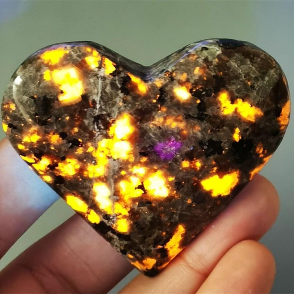 1pc 50-60g Crystal Charms Yooperlite Heart Love Powerful Wicca Crystals