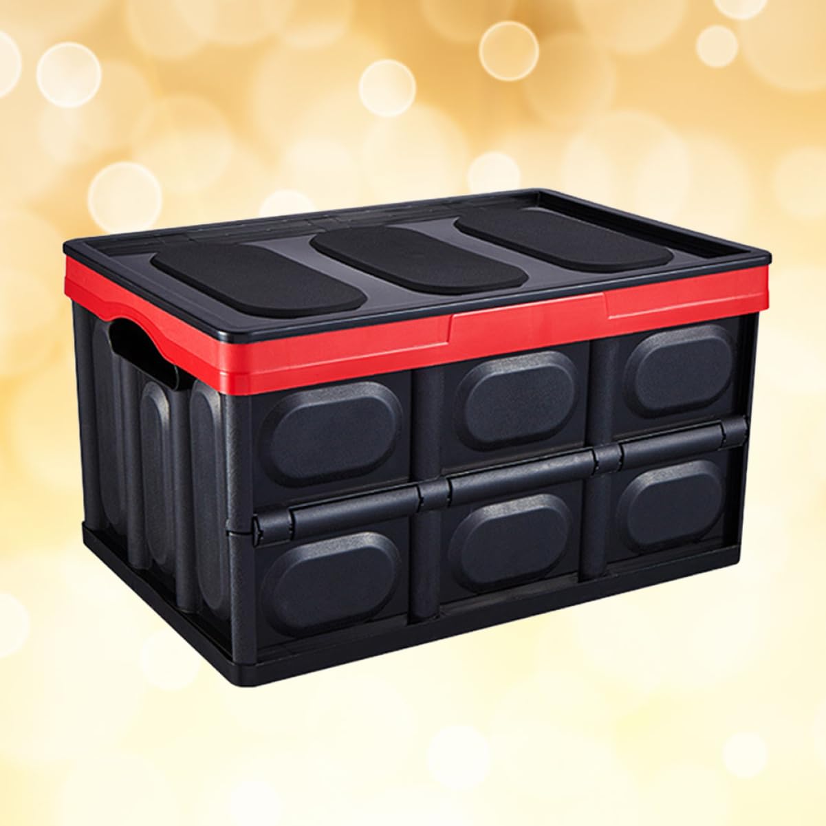 OUNONA Organisateur de coffre de voiture pliable conteneur de stockage de coffre organisateur de poubelle car organizer Black
