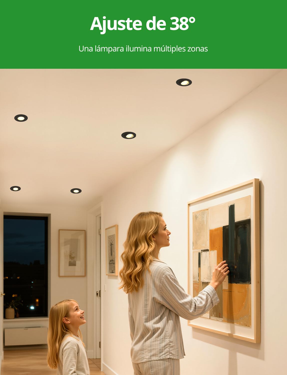 Foco Empotrable LED Techo IP44 Baño Ojos de Buey Interior AC 220V-240V Foco Encastrable Rotable 38° Negro, Downlight Ø68mm - 80mm para Cuisina Pasillo Lampara Redondo 4.7W 760LM 3000K, Pack de 6