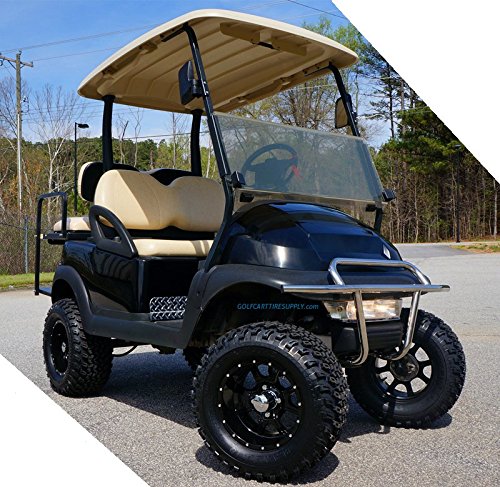 12" Stalker Black Aluminum Wheel And 23" All Terrain Golf Cart Tires Combo - Set Of 4 #TOP5