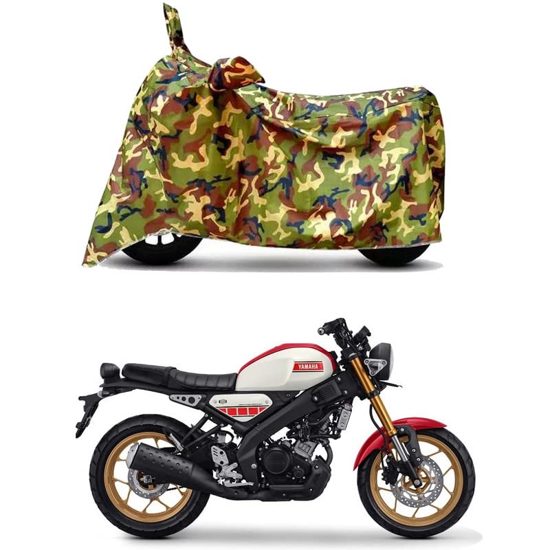 Image of Waterproof 100% PVC Coated Full Bike Scooty Two Wheeler Body Cover Compatible for Yamaha XSR155 /UV-Rays /Heat Protection /Birds Dropping /Scratchproof /Dust Proof /All Varient[6X6 Jungle Print]