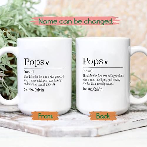 Miniatura 2 de Taza de café personalizada con definición de pops, regalo para papá, abuelo, abuelo, abuelo, taza de café con definición Pops para el día del padre,