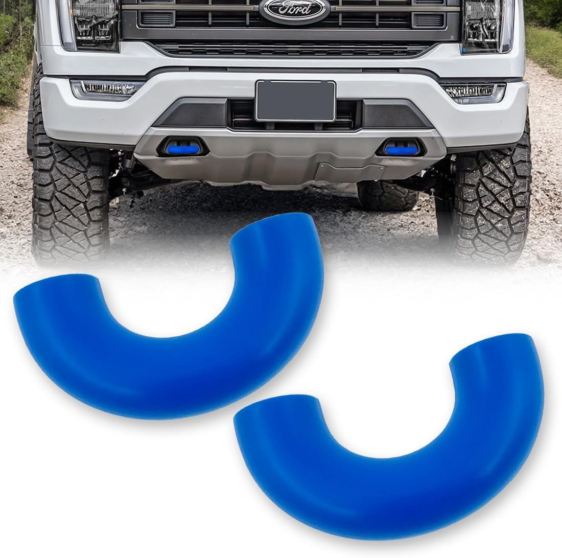 RECON - Fits 15-23 F150 & Raptor Models Tow Hook Covers 2-Piece Set of 100% Silicone Rubber Covers Heavy Duty Rugged Durability Unique Style Protection (Blue)