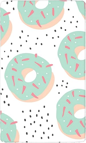 Miniatura 7 de Sábanas bajeras ajustables con temática de Donuts, sábanas portátiles para cuna para niños pequeños, sábana bajera para colchón de cuna o sábana