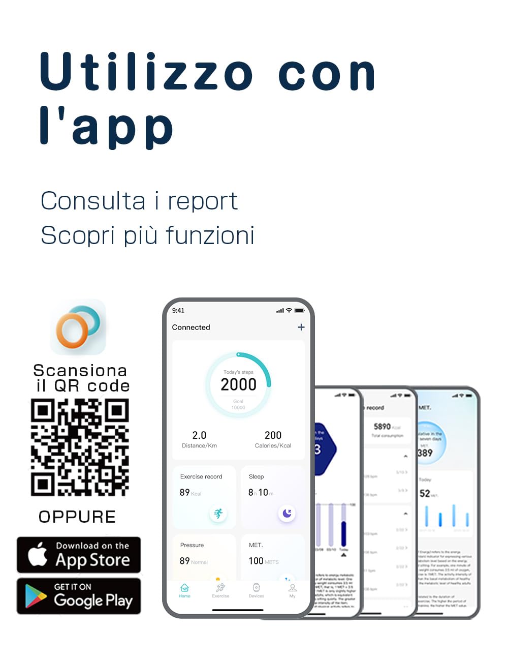 SLuB Smartwatch Modalità Multi-Sport Monitoraggio Attività Registrazione Sonno Notifiche Allarme Sedentarietà Full Touchscreen IP68 Impermeabile Con Per iPhone/Android(Viola).
