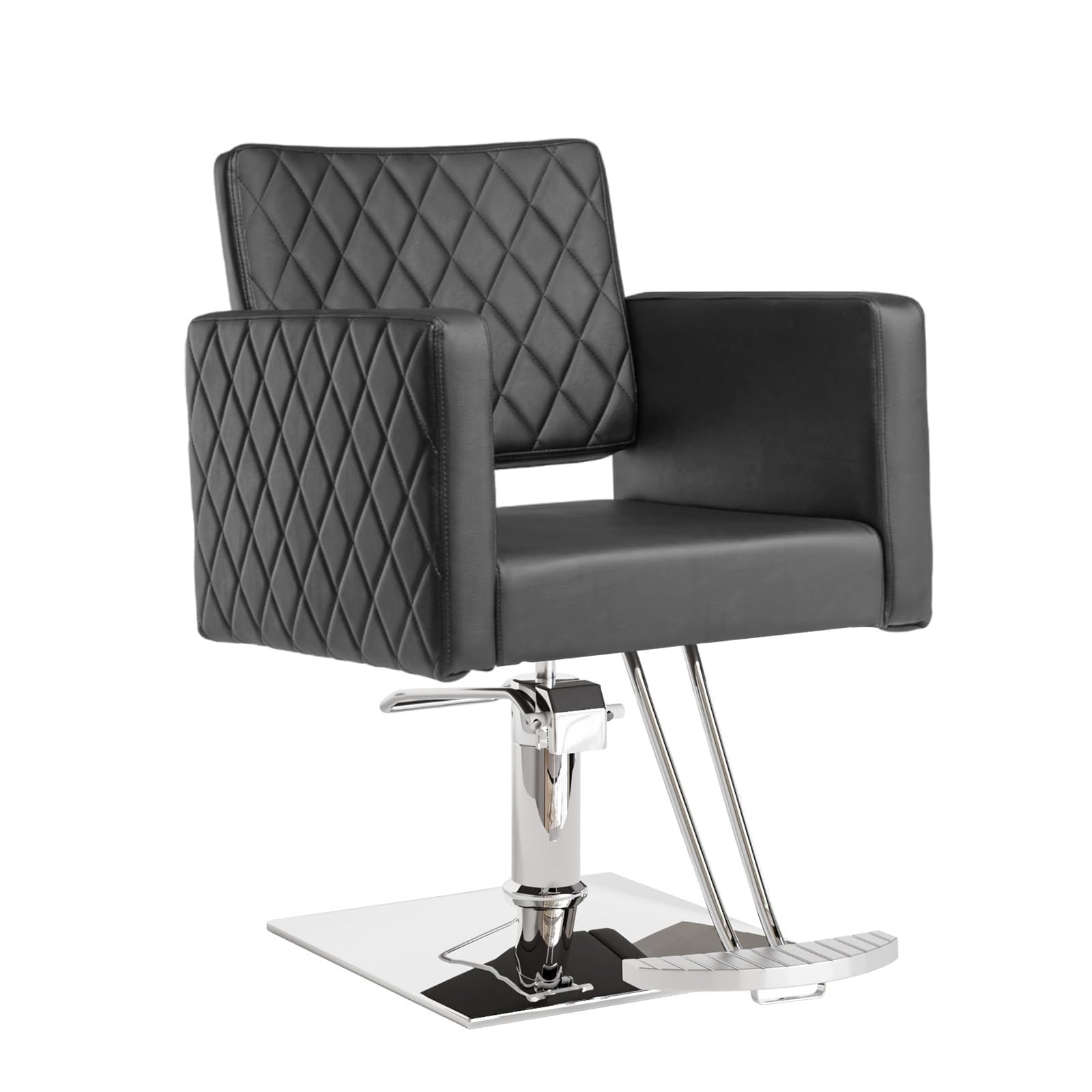 Chaise de coiffeur noire pour salon de coiffure et spa beauté