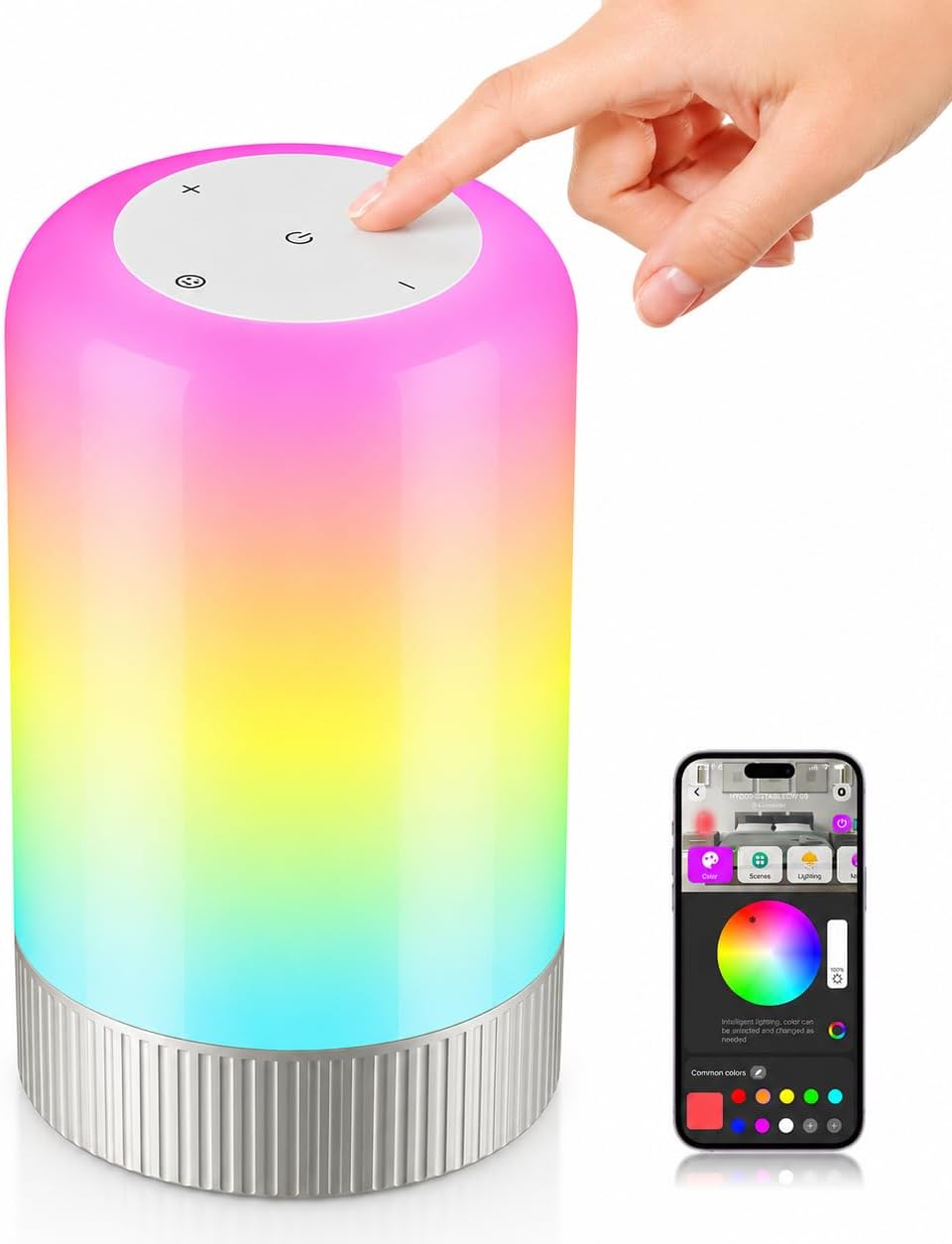 RGBICWW Smart Table Lamp, Touch...