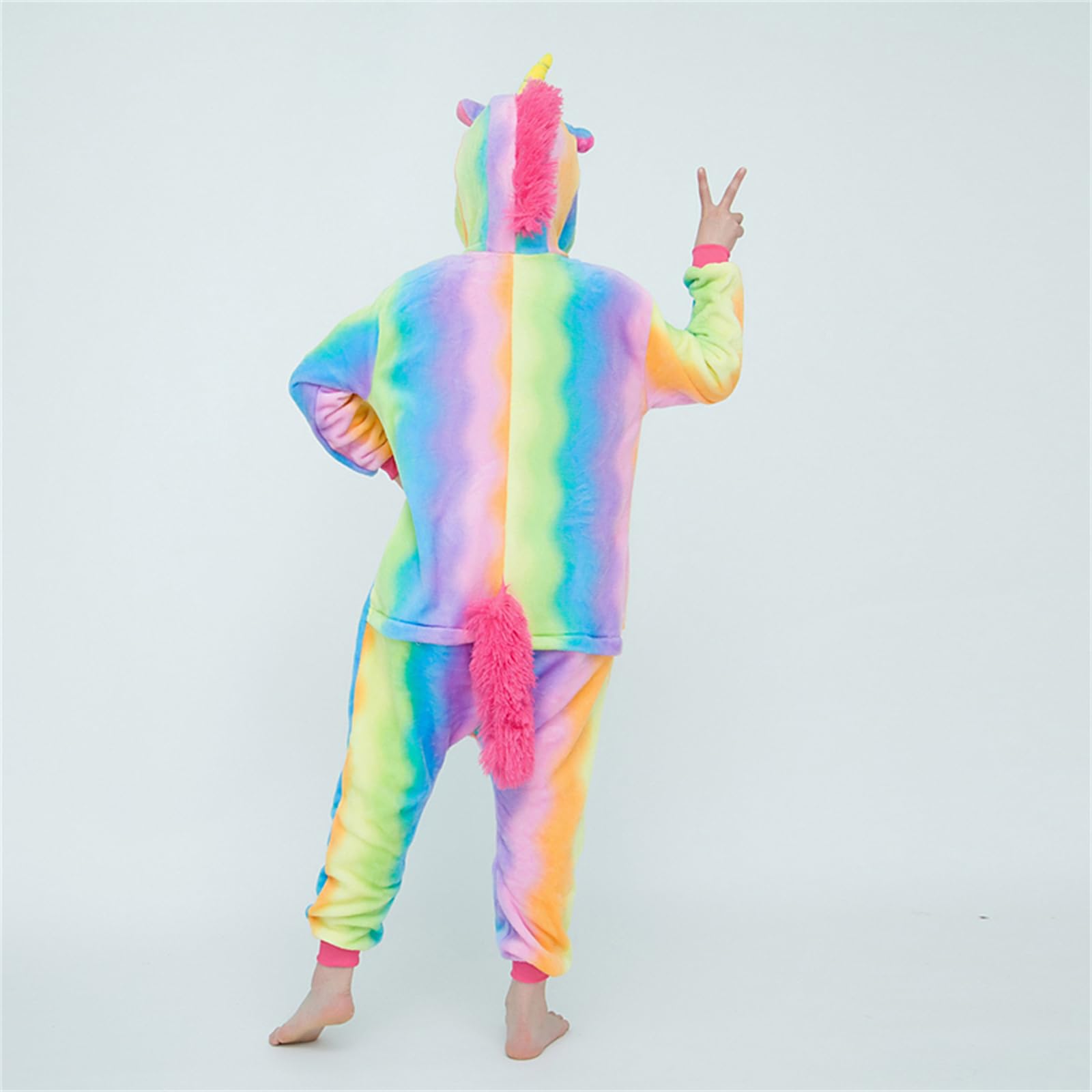 Enfant Ensemble de Pyjama Licorne Grenouillère Animaux Romper Pajamas Kigurumi Onesie Cosplay Animal Combinaison Costume Vêtement de Nuit en Flanelles Soirée Noël Déguisement 3-13 Ans