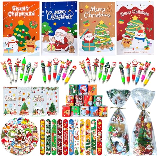 Mepmela Christmas School Stationery Party Packs, 24 Pack Christmas Classroom Gifts Goodie Bags Bulk Xmas Stationery Gifts for Students Holiday