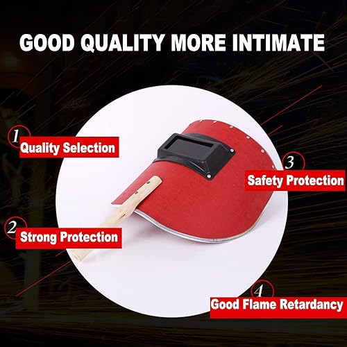 Miniatura 4 de Utoolmart Máscara de soldadura Escudo de mano Casco de soldadura Arco Tig pulido protector facial con gafas para alta temperatura de operación de