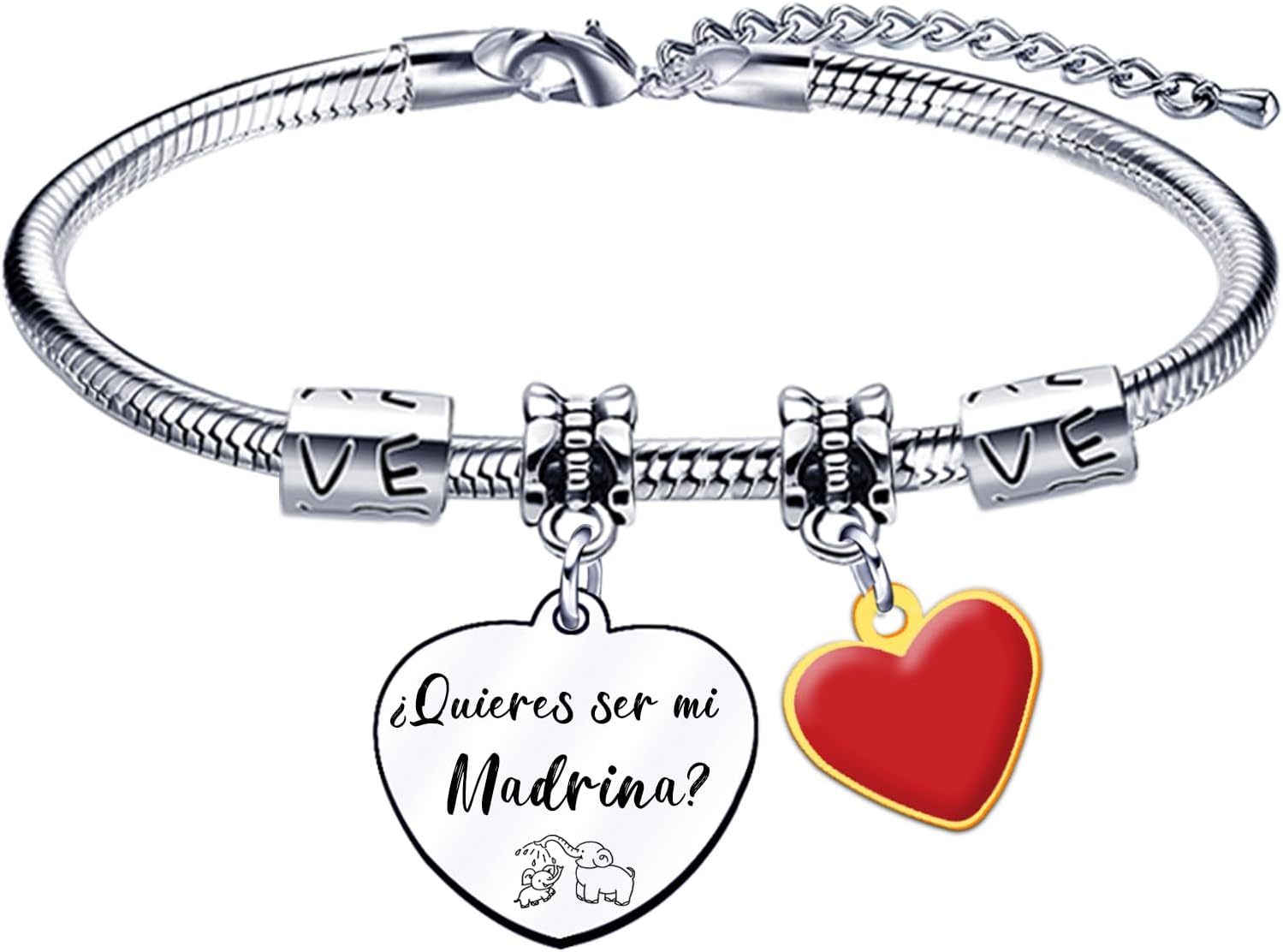 Bracciale Per Madrina, Regalo Personalizzato In Acciaio Inox Regolabile, Bracciale Donna Per Compleanno, Elegante E Moderno