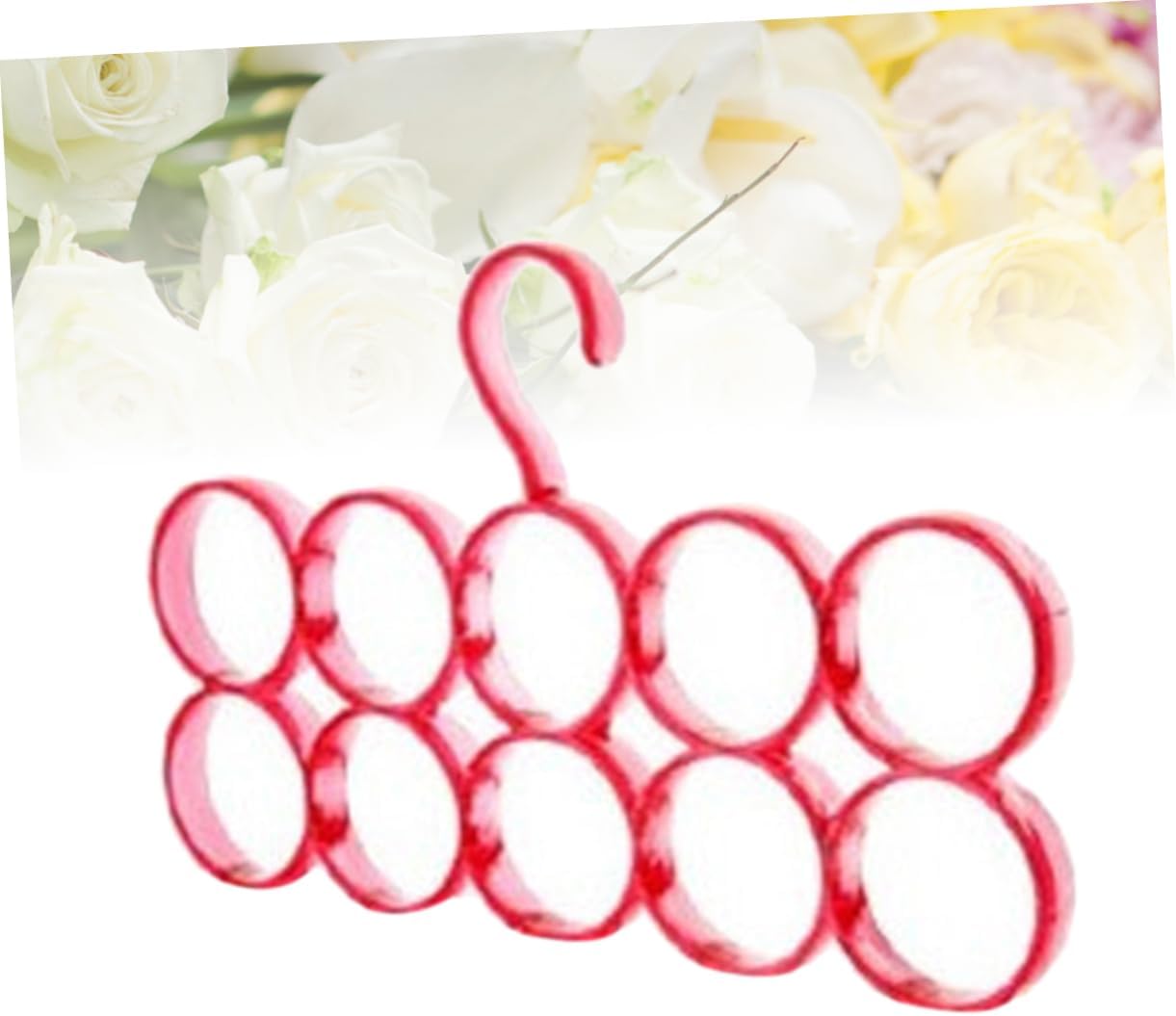 Ciieeo 10 Rings Scarf Organizer Hanger Circle Shape Coat Hanger Belt and Tie Display Slots Bathrobe Organizer Space Saving Clothes Storage