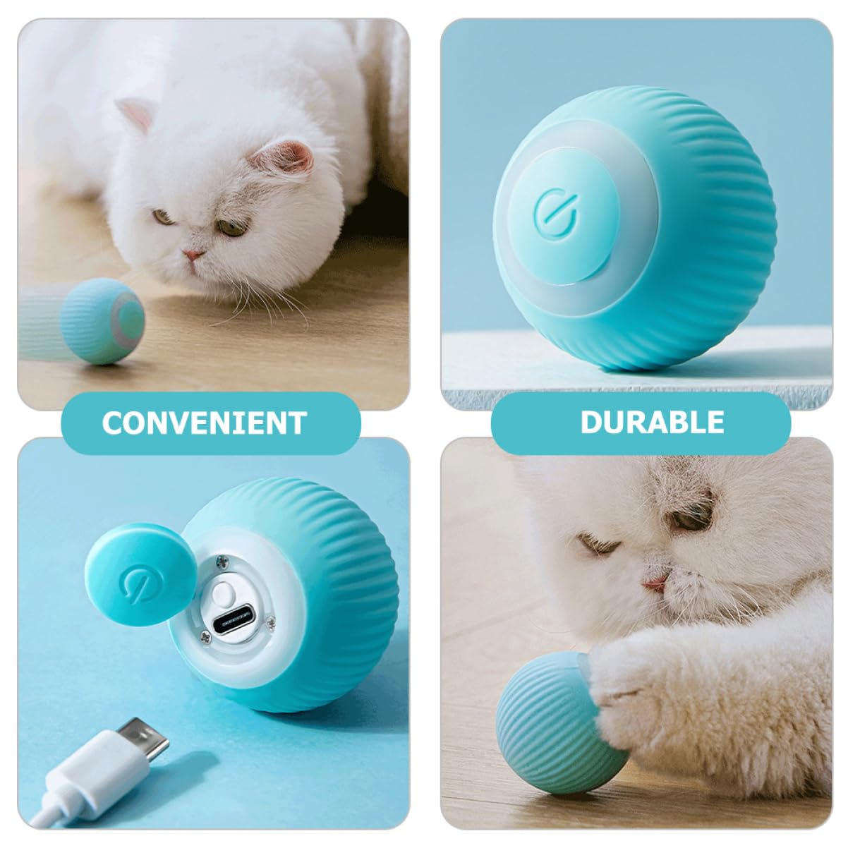 Happyyami 4pezzi Giochi Interattivi Per Gatti Palla Da Gioco Portatile Con Suoni Stimola Istinto Di Caccia Giocattolo Per Gattini Ottimo Per Divertimento Indoor e Attività Fisica