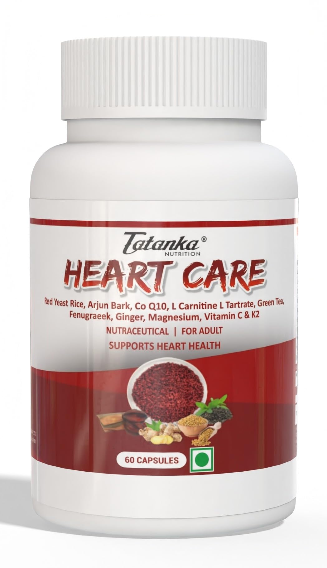 Heart Care Capsules | Supports Heart Health & Cholesterol Balance | With Red Yeast Rice, CoQ10, Arjun & L-Carnitine | 60 Veg Capsules-picture-10