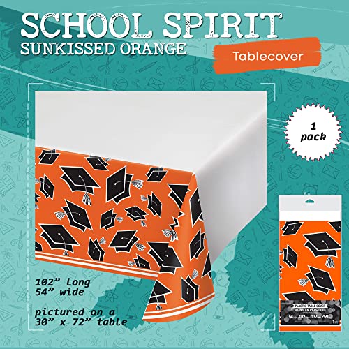 Creative Converting Orange Congrats Grad Class Of 2023 Dinnerware Party Bundle - Bulk Supply Set Graduation 18 Dinner 18 Dessert Plates, 36 Luncheon 36 Beverage Napkins, Tablecloth - Paper Disposable #TOP5
