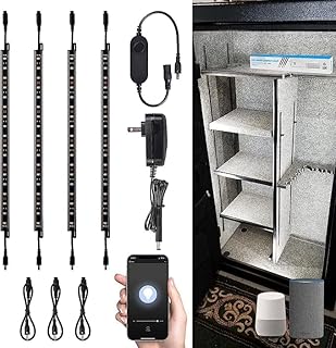 TORCHSTAR Voice Control Smart LED Safe Lighting Kit, (4) 12 Inch Dimmable Linkable Light Bars, Compatible with Alexa&Rocke...