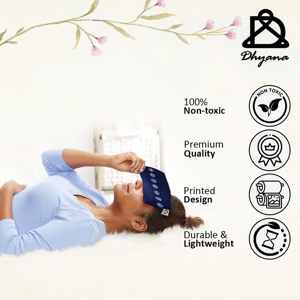 Dhyana Yoga Eye Pillow with 7 Chakras Design, enriched with Lavender & Flax Seeds | Head Ache & Insomnia Relief | Cotton Fabric 3