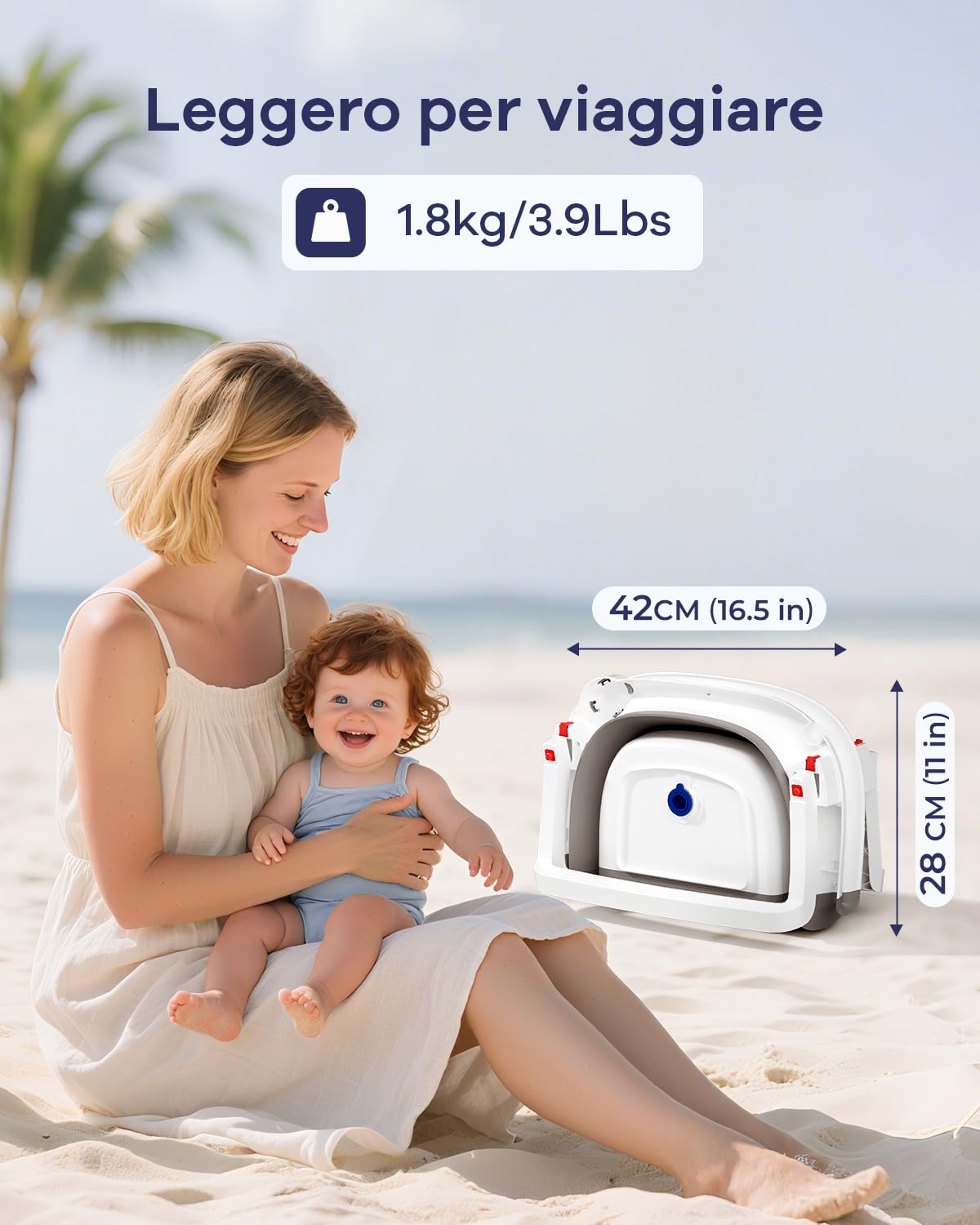 2 in 1 Bagnetto neonato con supporto, vaschetta da bagno con rete di sostegno per neonati e bambini piccoli, design multiuso e pieghevole per riporla facilmente, grigia