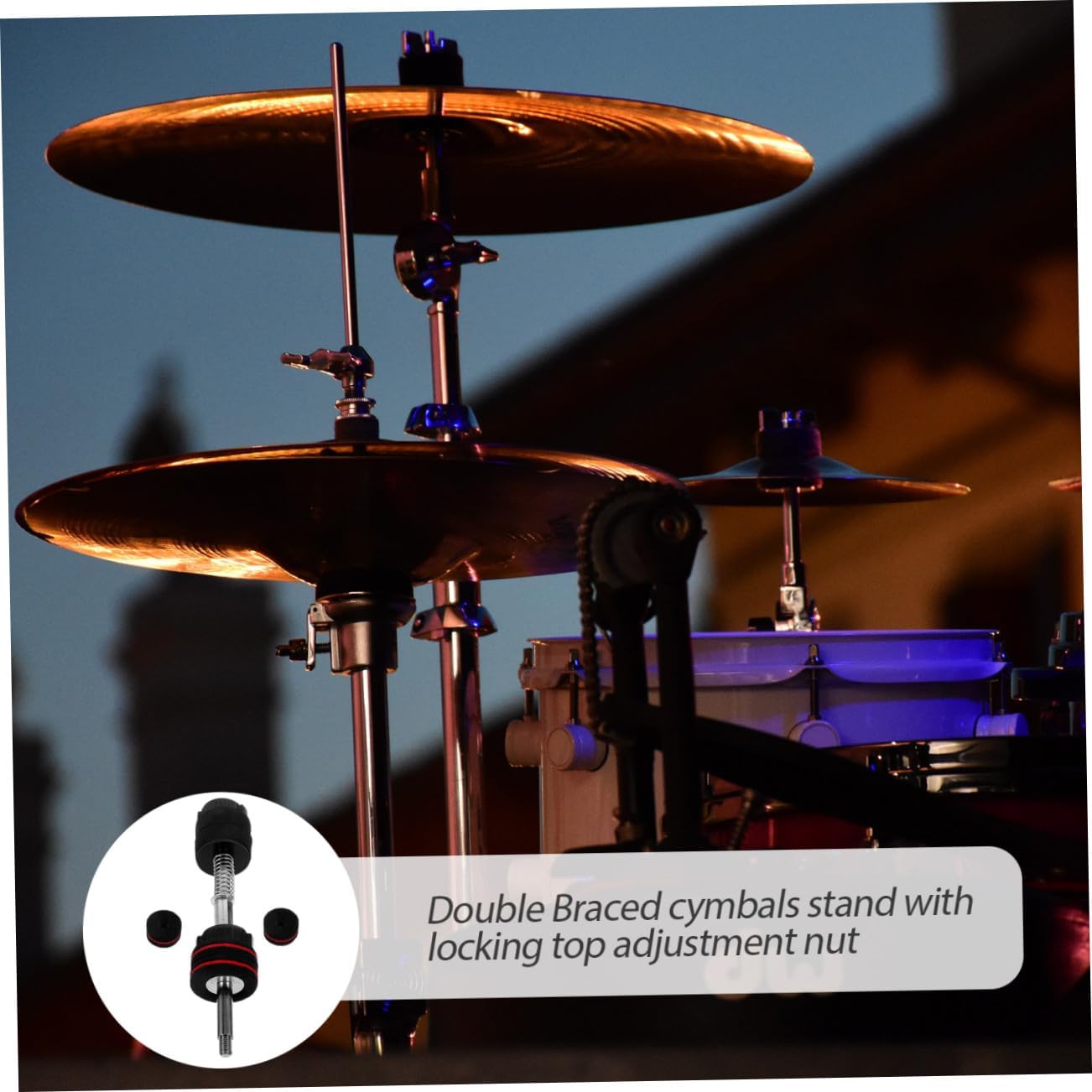 1set Quick Release Cymbal Stacker Nuts for Drums Double Drum Fixing Accessories Easy Installation for Jazz and Percussion Kits Durable Finish