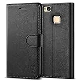 Esta Huawei P9 Lite funda negra presenta cierre magnético, 1 bolsillo para monedas y 2 ranuras para tarjetas, adecuada para llevar tarjetas de crédito, dinero y para proteger sus pertenencias. La tapa se puede convertir en soporte, ideal para mirar videos.