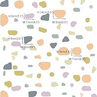 Vista 4 de Runtoo Calcomanías de Pared de Lunares Coloridos Boho Terrazo Pegatinas de Arte de Pared Geométrico Abstracto Moderno para Sala de Estar Dormitorio