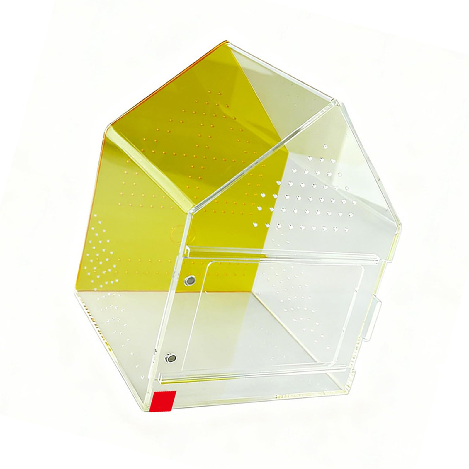 Reptiles Keeper Tanks with Closure Door Feeding Port Enclosure Ventilated Design Miniature Creature Terrariums