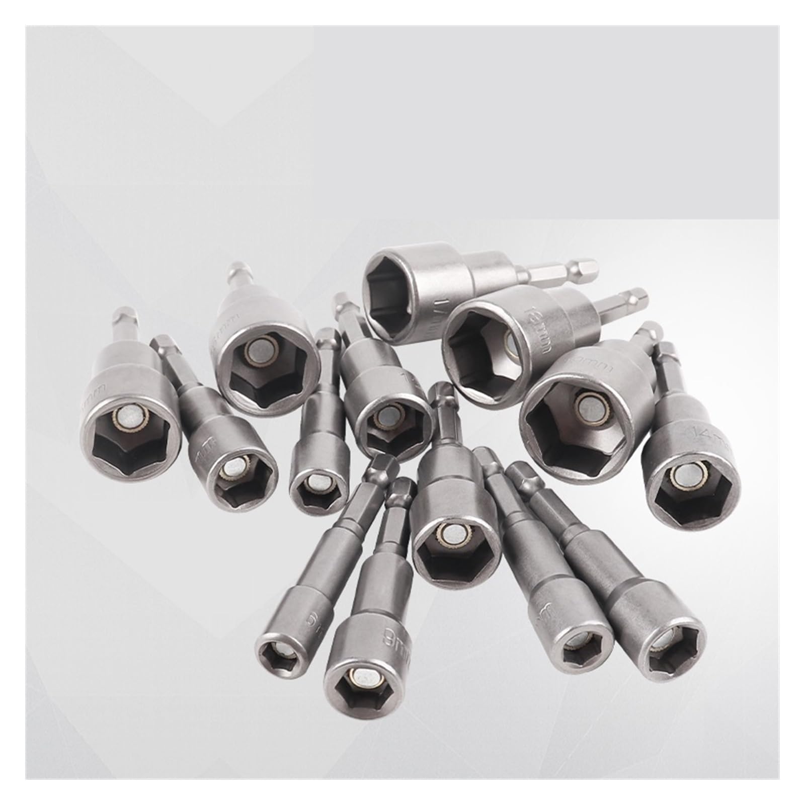 MORREZ Destornillador de 65mm de Longitud, Llave de Tubo, especificación de 6mm-19mm, boquillas de Manga Hexagonal Fuerte, Destornillador for Herramienta eléctrica, 14 Uds.