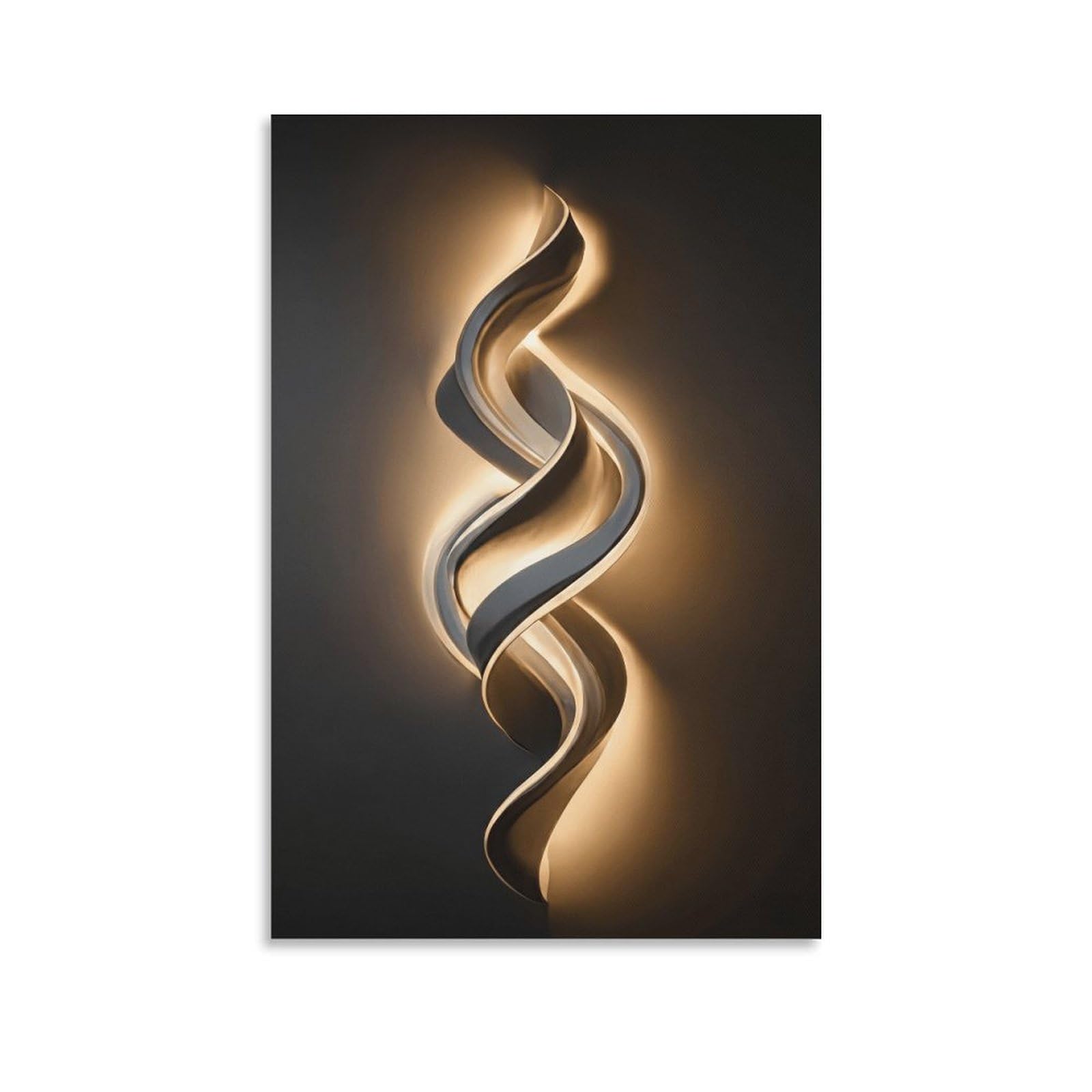 XPASHIQWC Black-White Spiral Shape Poster Artwork Canvas Prints Picture Modern Wall Art Picture Wall Hanging for Home Decorations 20x30inch(50x75cm)