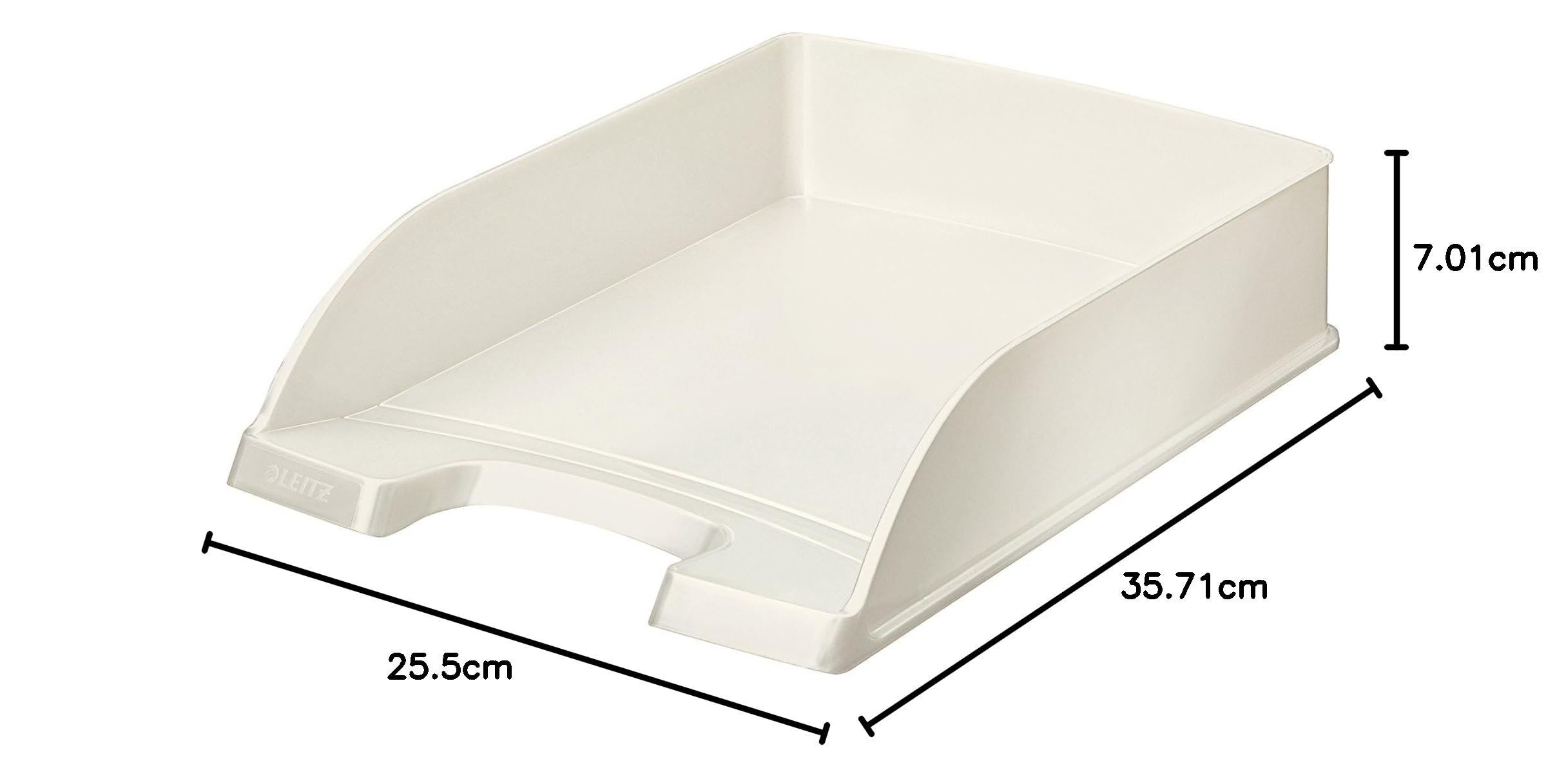 Leitz Plus Corbeille à courrier Hauteur 70 mm Blanc Métallisé Lot de 5
