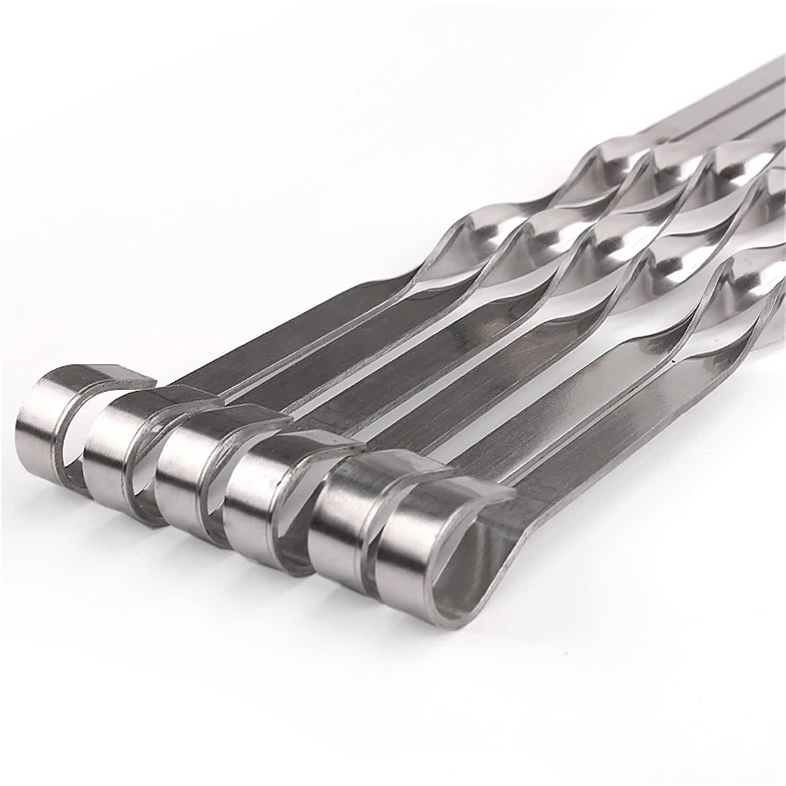 Brochetas de Metal Juego de brochetas Metal for barbacoa, 6-12 Uds., 21,6 '', 55CM, acero inoxidable, grande, plana, aguja for, Shish Kabob(10 PCS)