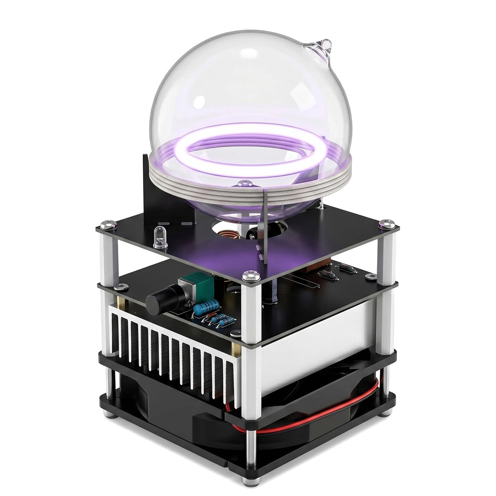 Bola De Plasma con Anillo De Circuito Toroidal, Lámpara De Bola De Plasma, Globo De Plasma De Vidrio De Xenón, Diámetro 3.5/5.1 Pulgadas, para Decoración De Fiestas Y Regalo 13CM