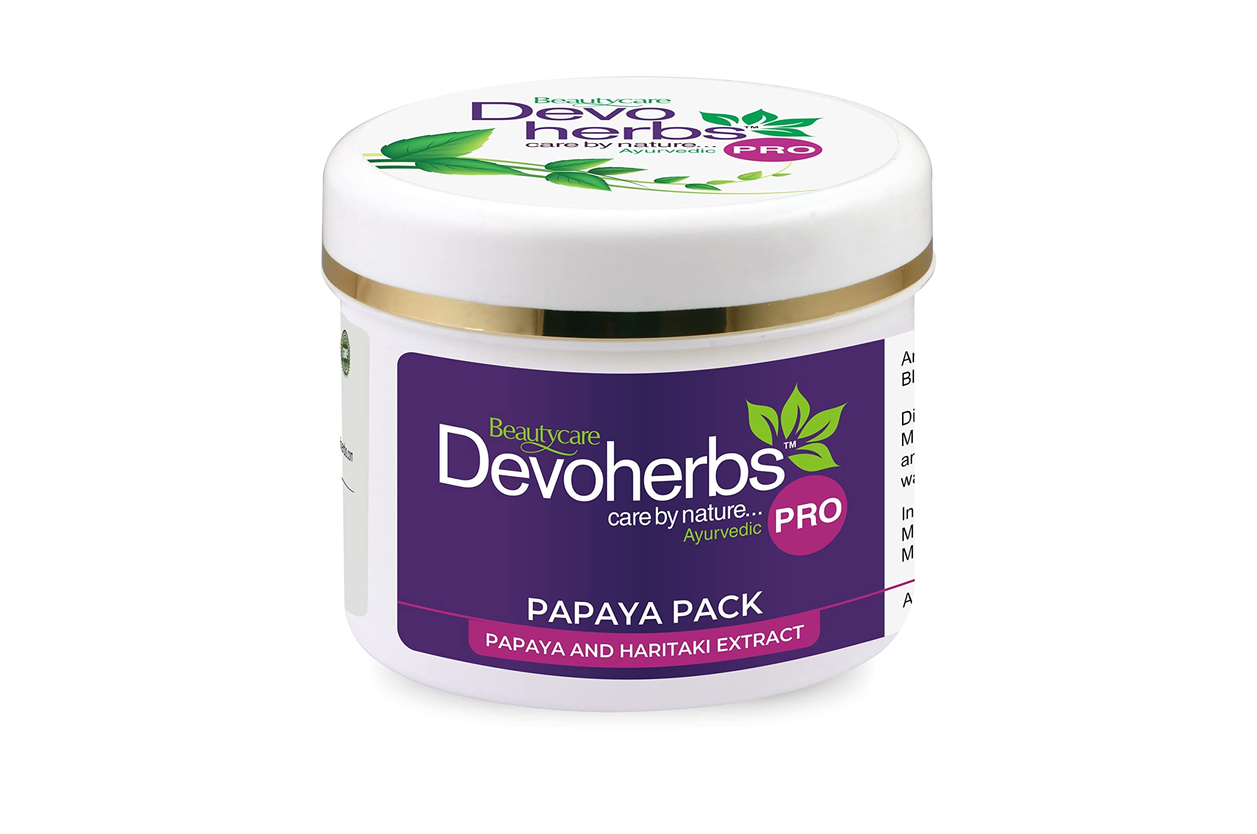 DEVO HERBS Papaya Pack | All Skin Types | For Men & Women - 100 Gram