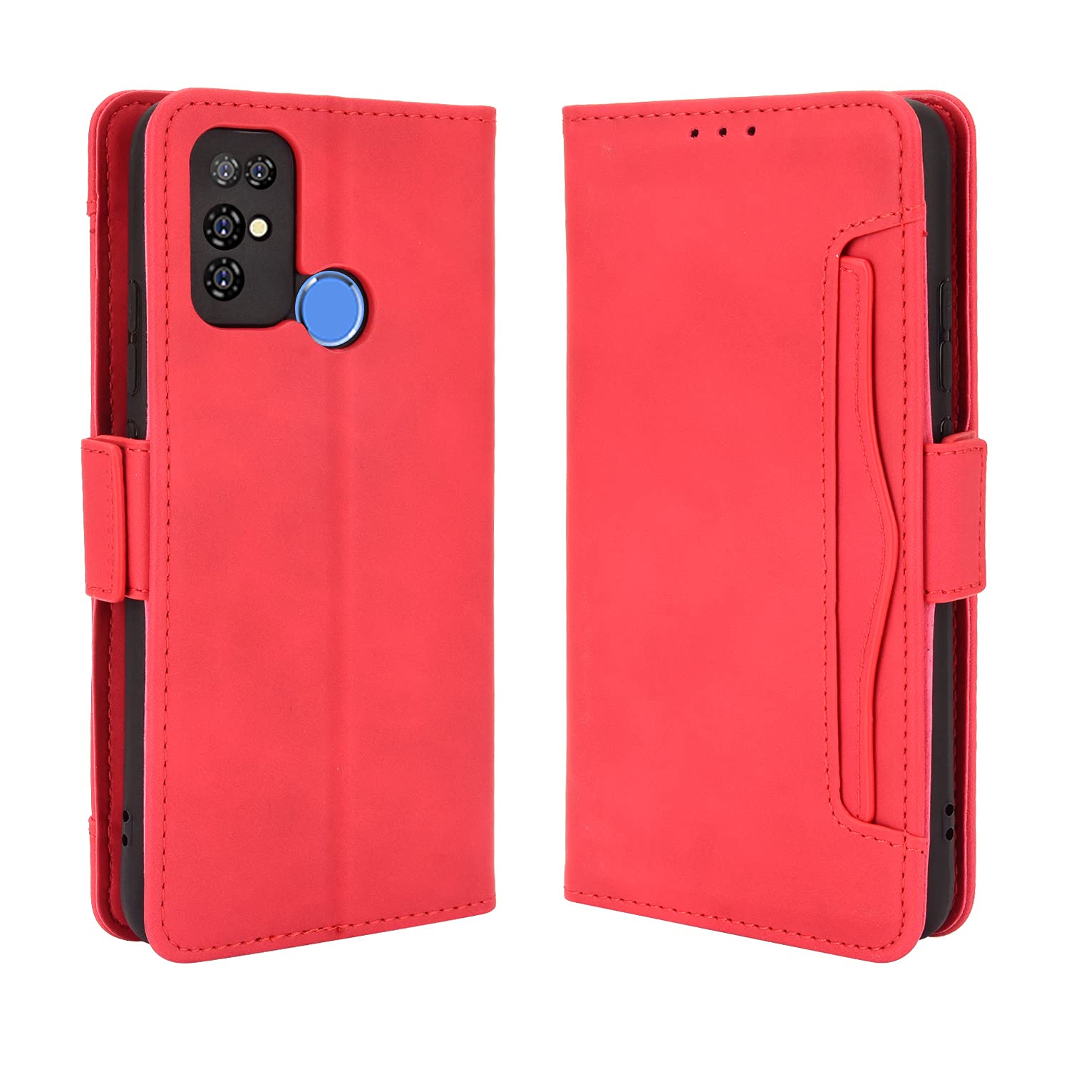 HDOMI Doogee X96 Pro Case,High Grade Leather Wallet whith [Card Slots] Flip Cover for Doogee X96 Pro (Red)