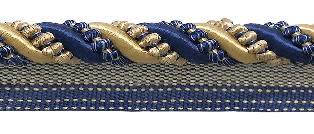 Passepoil Imperial II Lip Cord Navy Gold pour embellir votre salon et vos coussins