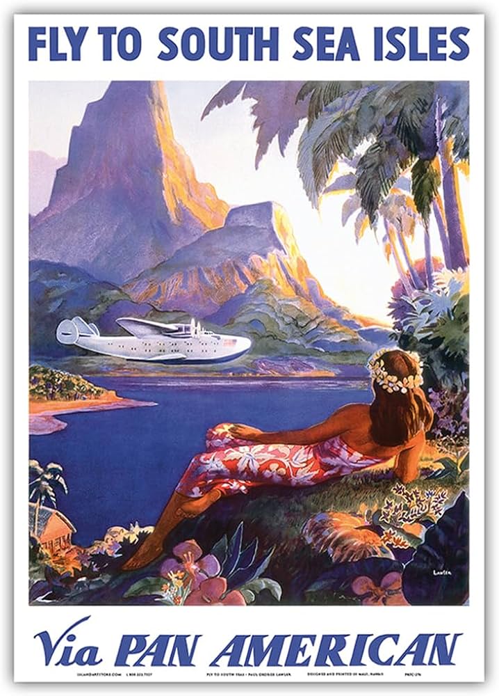 Amazon.com: Fly to South Seas Isles via Hawaii - Vintage Airline