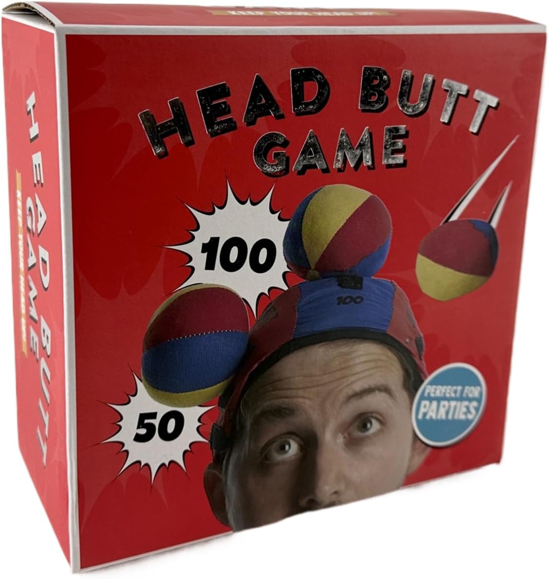 Silly Pin Head Butt Game,Catch the Moveing Target Juggling Ball with You Head,Bachelorette Parties, Summer Parties, BBQs, Birthdays & Game Nights,2 Hats 3 Balls(Red)