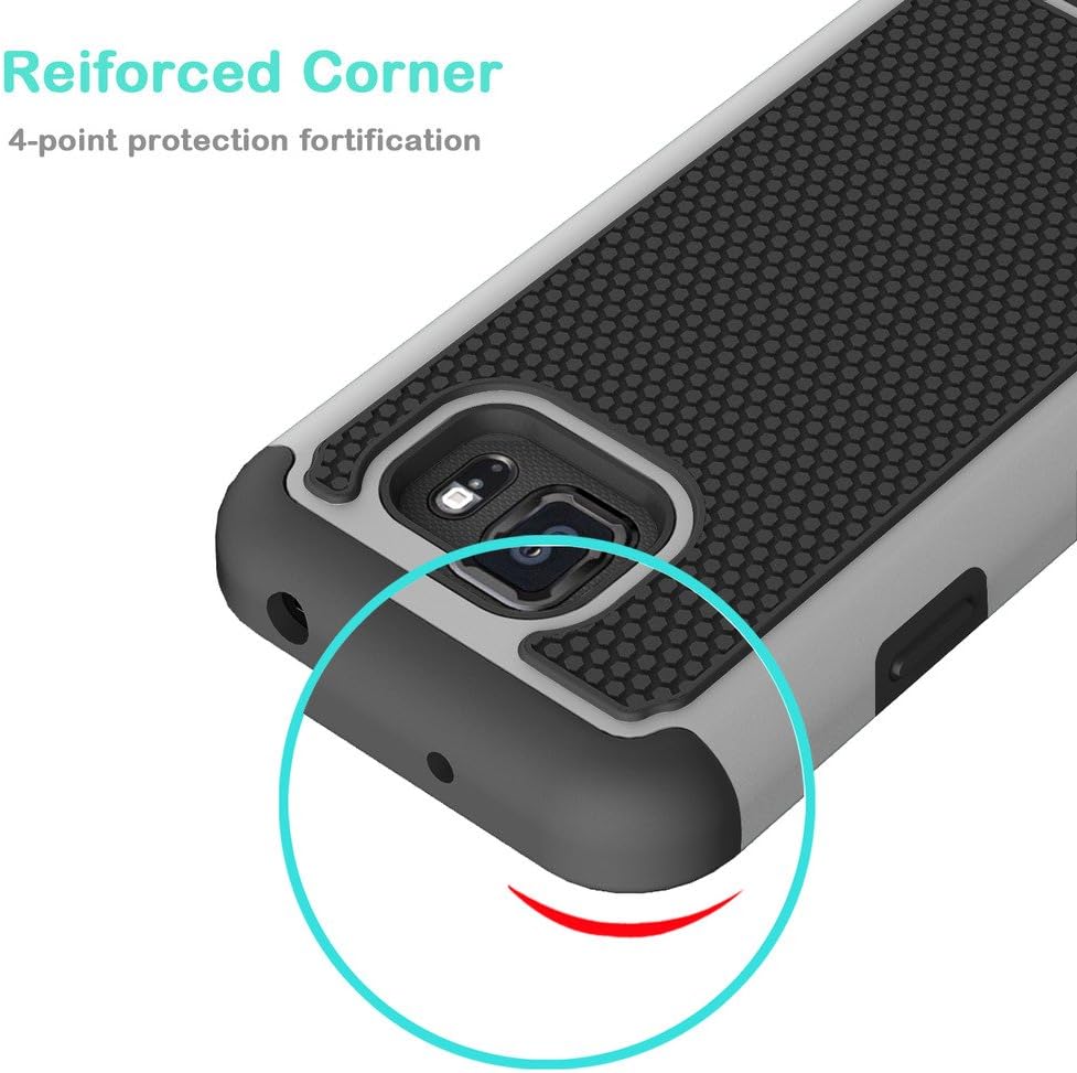 Galaxy S7 Active Case, Jeylly(TM) [Shock Proof] Scratch Absorbing Hybrid Rubber Plastic Impact Defender Rugged Slim Hard Case Cover Shell for Samsung Galaxy S VII Active AT&T SM-G890 G891
