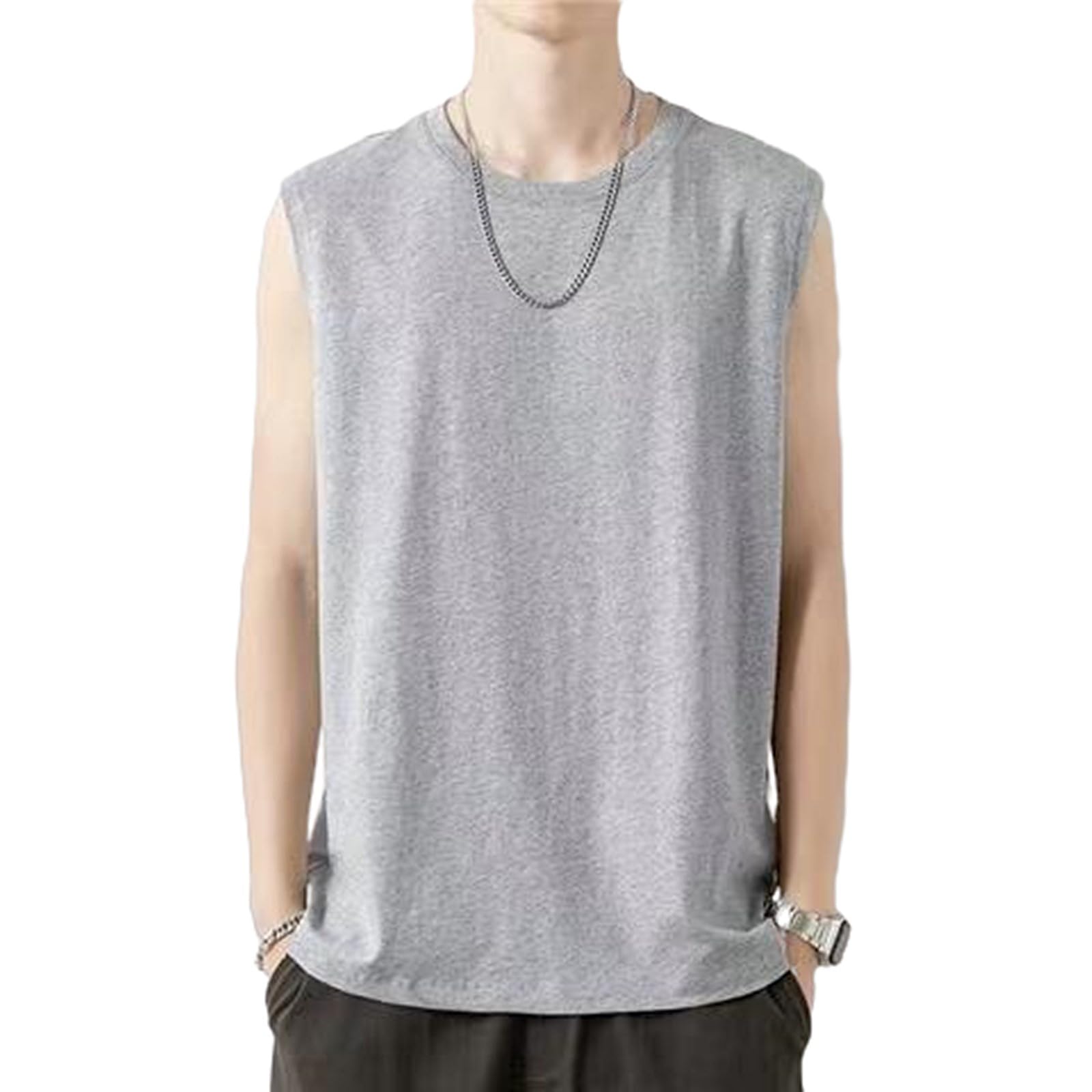 Camicia Senza Maniche A Compressione Grande E Alta da Uomo Camicia A Compressione Atletica Shaper Canotta da Corsa
