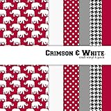 Crimson & White Multi-pack Printed Craft Vinyl 6 Sheets 12x12 for Vinyl Cutters by Party Explosions