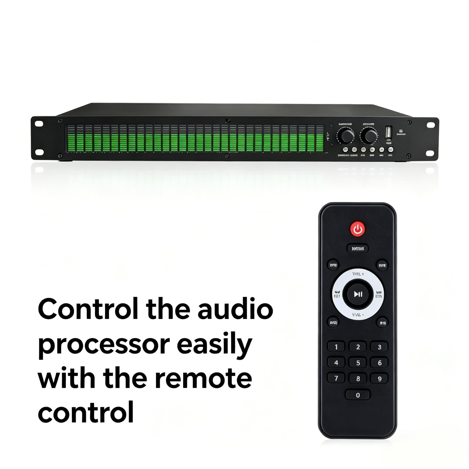 Processore equalizzatore digitale a 31 bande, antiriflesso, luminosità e sensibilità LED regolabili, segnale stabile senza distorsione per home theater karaoke studio