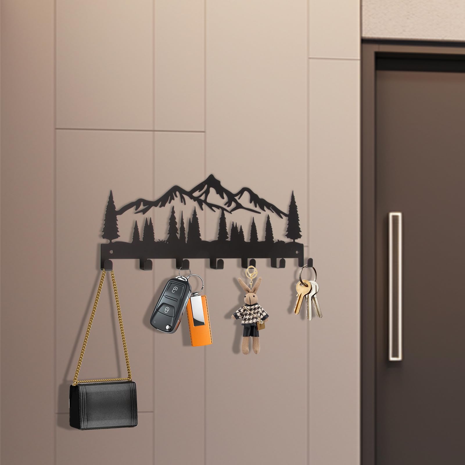 Porta Chiavi Da Muro Per Casa Portachiavi Da Parete Moderno In Legno Con 6 Ganci, 20x30 Cm - Organizzativo E Decorativo Per Casa E Ufficio Appendi Chiavi Legno 20x30 Cm