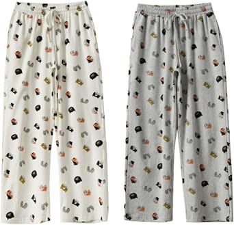 FRENCH FRENCH 5683035 Womens Pajamas Pants, Soft, Cat Pattern, Nightwear, Loungewear