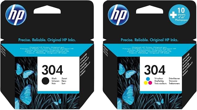 HP304 Ink Cartridges Multipack Black & Tricolor N9K06AE N9K05AE Valuepack with Navyred 10 for Hp Envy 5000 5010 5020 5030 5032 Deskjet 2600 2620 2632 3700 3750 3760 3762