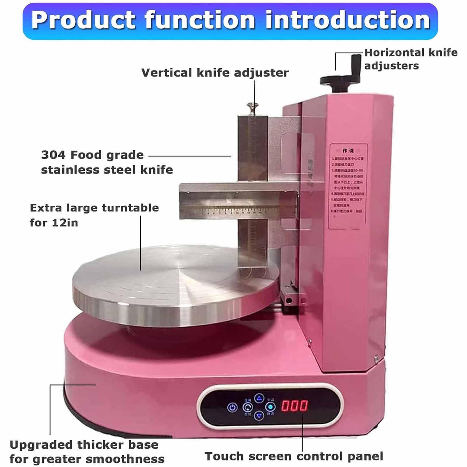 Automatique D'épandeur Décoration Crème Niveleur,Réglable Gâteau Grattoir Crème Spatule Outil De Cuisson Edges Lisseur Machine Glaçage Gâteau d'anniversaire