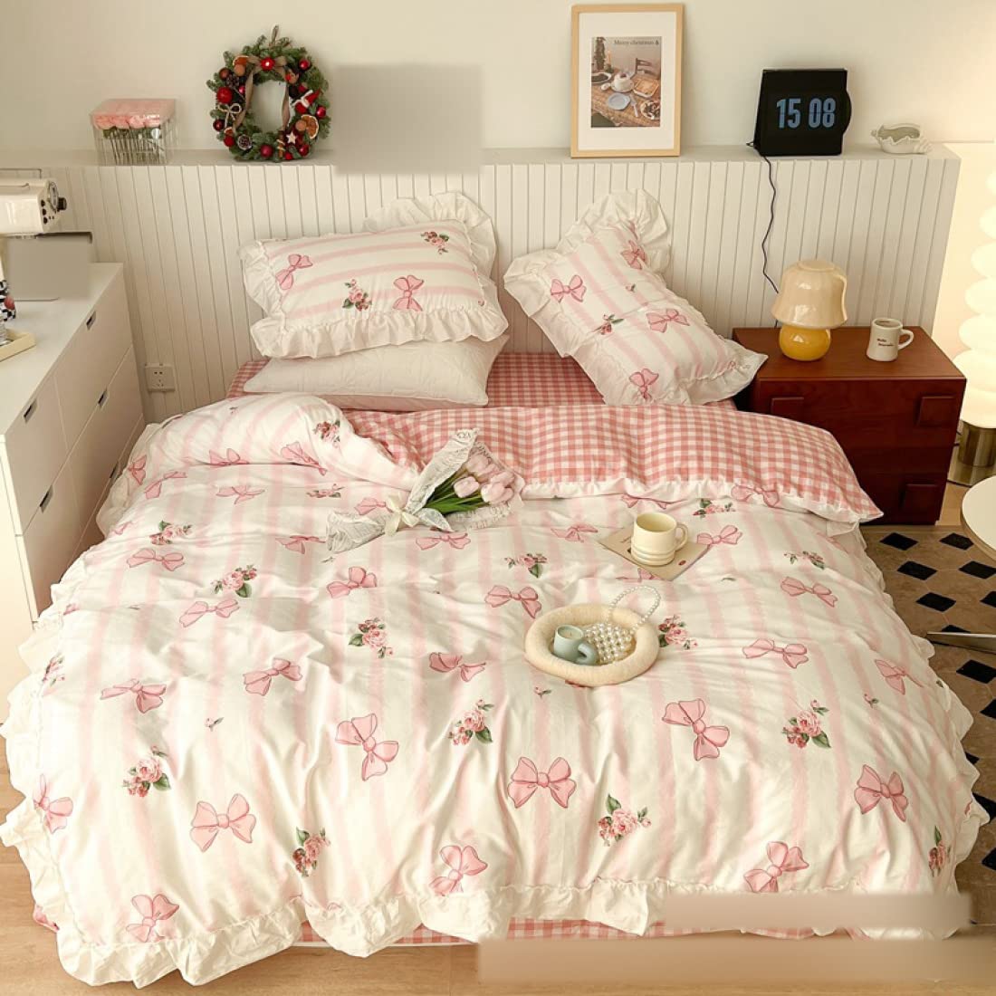 布団カバー6点セット 花柄 カントリー風 韓国 布団カバー6点セット 花柄 カントリー風 韓国 ☆送料無料☆韓国風