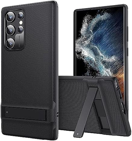 ESR for Samsung Galaxy S22 Ultra Phone Case, 3 Stand Modes Kickstand for S22 Ultra Cover, Military-Grade Drop Protection, Slim Fit, Boost Series Case, Black