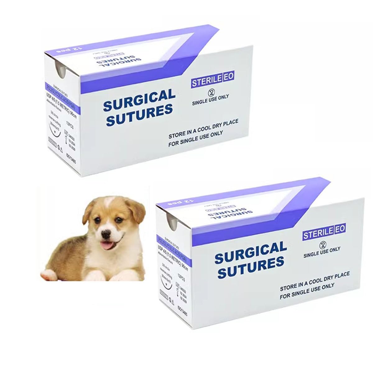 Amazon.co.jp: 縫合糸練習 吸収性ペット手術用縫合糸 針付き縫合糸
